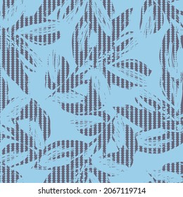 Floral seamless pattern with striped textures for fashion textiles and graphics