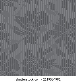 Patrón sin costuras florales con texturas rayadas para textiles y gráficos de moda