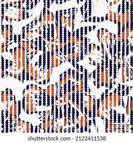 Floral seamless pattern with striped textures for fashion textiles and graphics