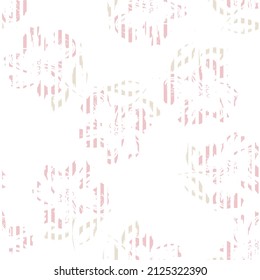 Floral seamless pattern with striped textures for fashion textiles and graphics