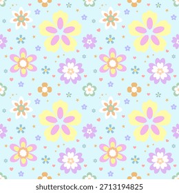 Ilustración de fondo de flores de estilo de patrón floral sin fisuras, Vector, textiles, ropa, papel de regalo, cubierta, Anuncio, decoración del hogar, fondos abstractos.