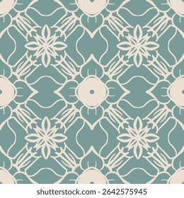 Floral seamless pattern with style ornament. Modern stylish texture. Repeating vector background. Neutral flower decor element wallpaper. Template for fabric and textile, wallpaper, packaging
