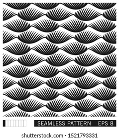 Floral seamless pattern. Stylized abstract palm leaves ornament. Flat vector texture design. Geometric linear leafs.