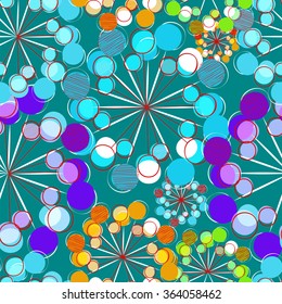 Floral seamless pattern. Stylized dandelions pattern. Ethnic decorative elements for print and cloth, fabrics and canvas texture or any other kind of design. Vintage style.  