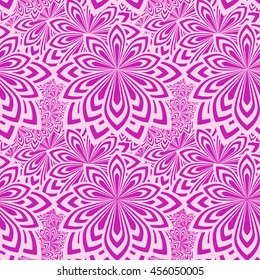 Floral seamless pattern. Stylized flowers. Pink floral modern background. Vector illustration.