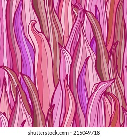 Floral seamless pattern. Pattern of stylized grass. Abstract pattern of grass in burgundy. 