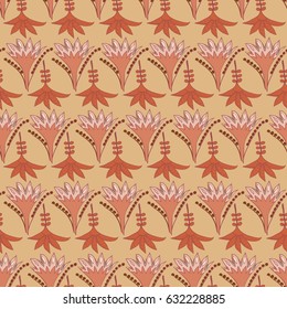 floral seamless pattern Stylized red flowers