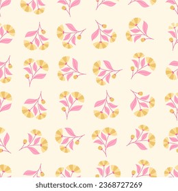 Floral seamless pattern. Suitable for backgrounds, wallpapers, fabrics, textiles, wrapping papers, printed materials, and many more.