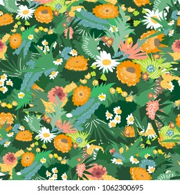 floral seamless pattern. summer flowers print. 