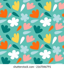 Floral seamless pattern with summer flowers background vector texture in elegant bright colors. Textile fabric print. Gift wrapping paper. Backdrop. Repeating tile. Abstract design template element.