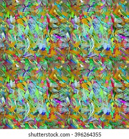 Floral seamless pattern summer jungle. Great foliage and vigorous strokes, hand drawn vector.
