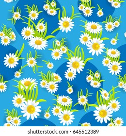 Floral seamless pattern. Summer or spring template for design banner, ticket, leaflet, card, poster and so on.
