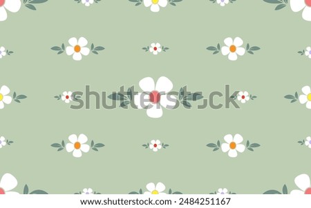 Floral seamless pattern summer trendy creative design daisy flower vintage retro style vector texture background wallpaper white daisy beautiful vibrant color