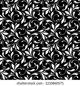 Floral seamless pattern. Swirls background for wrapping, fabric, paper and wallpaper. 
