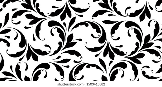 Floral Seamless Pattern Swirls Background Wrapping Stock Vector ...