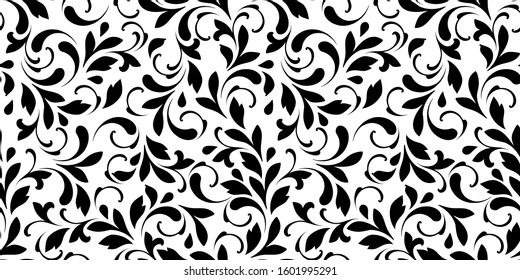 Floral seamless pattern. Swirls background for wrapping, fabric, paper and wallpaper. 