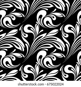 Floral seamless pattern. Swirls background for wrapping, fabric, paper and wallpaper. 
