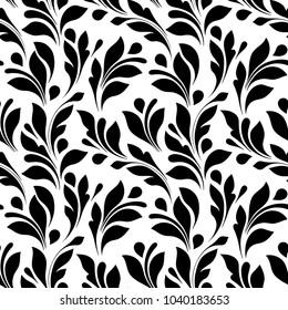 Floral seamless pattern. Swirls and flowers background for wrapping, fabric, paper and wallpaper.