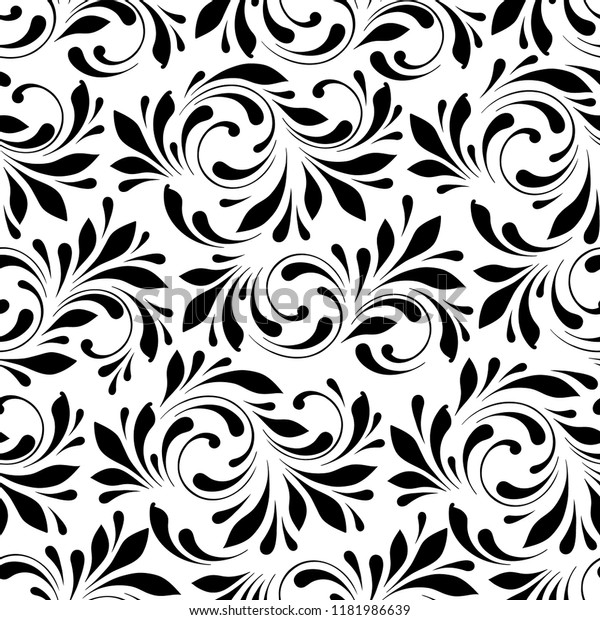 Floral Seamless Pattern Swirls Flowers Background Stock Vector (Royalty ...