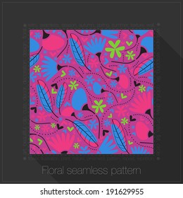 Floral seamless pattern in text frame
