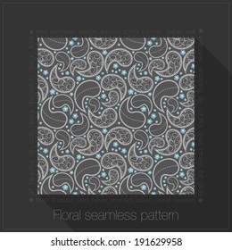 Floral seamless pattern in text frame