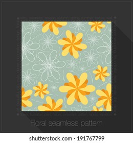 Floral seamless pattern in text frame