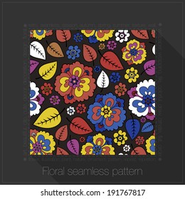 Floral seamless pattern in text frame