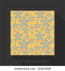 Floral seamless pattern in text frame