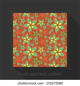 Floral seamless pattern in text frame