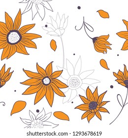 Floral seamless pattern for textile and backgrounds