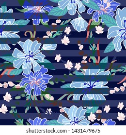 Floral seamless pattern for textile design. Vector.