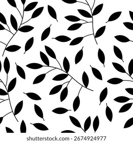 Floral seamless pattern for textile, fabrics, print, wallpaper and backdrop. Plant leaves vector background.