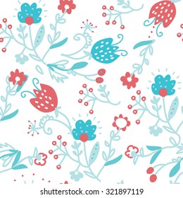Floral seamless pattern for textile - simple cute design of vector illustration