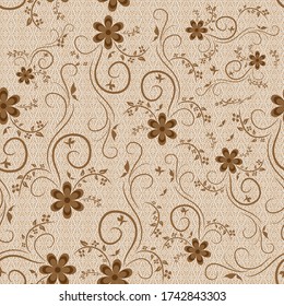 Patrón sin soldadura floral para impresión textil, de tejas murales y de tela. Textura de color marrón.
