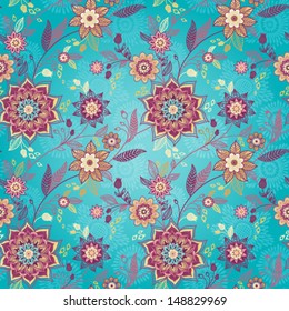 Floral seamless pattern. Texture can be used for wallpaper, pattern fills, web page background, surface textures. Gorgeous seamless floral background.