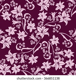 Floral seamless pattern. Floral seamless texture with leaves. Vector illustration