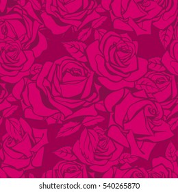 Floral seamless pattern. Floral seamless texture with roses. Vector illustration