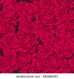 Floral seamless pattern. Floral seamless texture with roses. Vector illustration