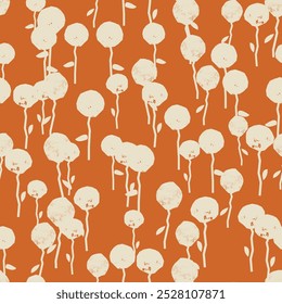 Nahtloses Blumenmuster mit strukturierten weißen Blumen. Vektorhintergrund, Druck, Design