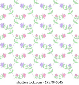 Floral seamless pattern for textures, textiles, packaging and simple backgrounds. Flat style.
