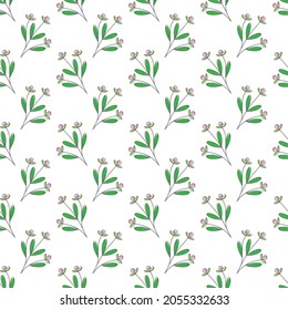 Floral seamless pattern for textures, textiles and simple backgrounds. Flat style.
