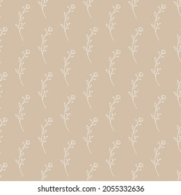 Floral seamless pattern for textures, textiles and simple backgrounds. Flat style.
