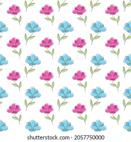 Floral seamless pattern for textures, textiles and simple backgrounds. Flat style.
