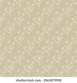 Floral seamless pattern for textures, textiles and simple backgrounds. Flat style.
