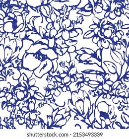 Floral seamless pattern three colour