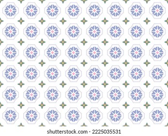 Patrón floral sin fisuras para el diseño de baldosas. Patrón cerámico de baldosas. Aislado sobre un fondo blanco. Textura sin fin. Perfecto para impresión, diseño web, tela, impresión textil. Ilustración vectorial.