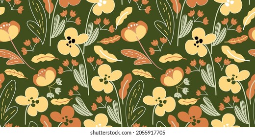 Floral Seamless Pattern. Trendy color Pattern. Perfect for textille, kids fashion and print. 