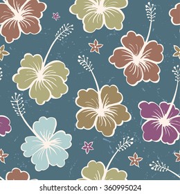 Floral seamless pattern with tropical flowers