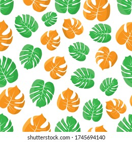 Floral seamless pattern with tropical leaf palm. Seamless pattern of leaves monstera. summer seamless pattern vector floral background.