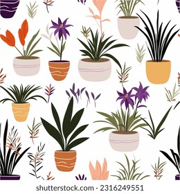 Floral seamless Pattern with Tropical Plant 